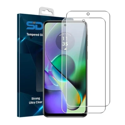 Immagine di SDTEK *2 Pack Vetro Temperato per Motorola MotoG54, Pellicola Protettiva Protezione Protettore Glass Screen Protector