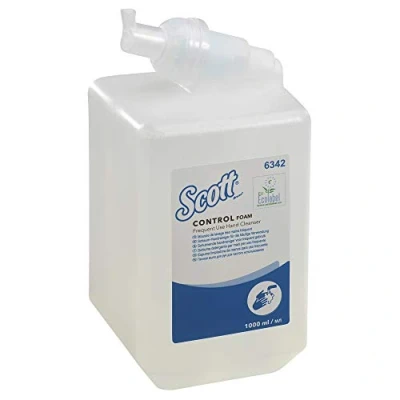 Immagine di Scott Control Sapone per mani in schiuma uso frequente 6342, inodore e incolore arricchito con ingredienti idratanti 1 ricarica di trasparente da litro (2500 erogazioni)