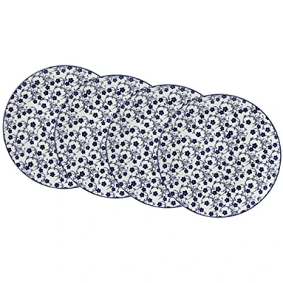 Immagine di Ritzenhoff &amp; Breker Set di Piatti Royal Sakura, 4 Pezzi, 26,5 cm Diametro, in Porcellana, Bianco e Blu