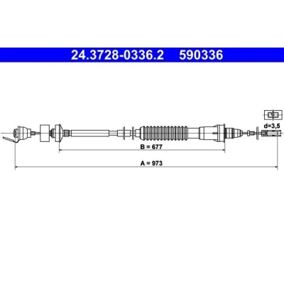 Immagine di ATE 24.3728 0336.2 Cavo Frizione con regolazione automatica FIAT: Scudo I Station Wagon, Van, Ulysse