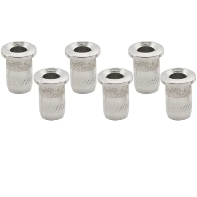 Immagine di Musiclily Pro 4mm Montaggio Top Boccole Passacorde in Acciaio String Ferrules per Chitarra Elettrica, Nickel (Set di 6)
