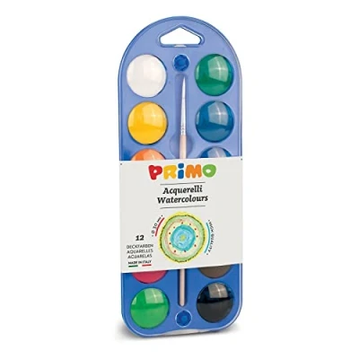 Immagine di Primo P107 A12 A acquerelli con tavolozza e Pennello Set