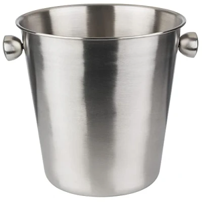 Immagine di Buddy&#039;s Bar secchiello del ghiaccio per vino/champagne, refrigeratore bottiglie, glacette, opaco all&#039;interno e all&#039;esterno con solide maniglie a bottone, super robusto, capacità di 4L
