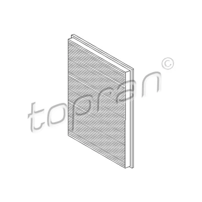 Immagine di TOPRAN 108 408 Filtro abitacolo al carbone attivo, Cartuccia filtro, con potere assorbente degli odori 266 194 30 rettangolare