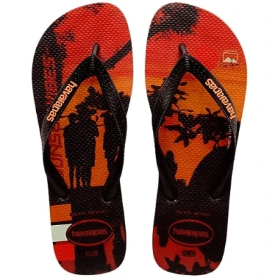 Immagine di Havaianas HYPE Infradito da bagno, Taglia: 35 36, Black/begonia orange Gomma naturale