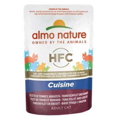 Immagine di Almo Nature HFC Jelly in buste 24 x 55 g Alimento umido per gatti Filetto di tonno con Aragosta