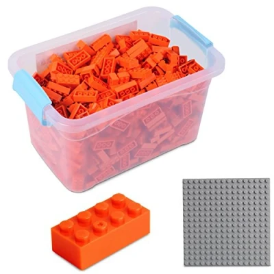 Immagine di Katara 1827 Set 520 Mattoncini 4x2 Base Scatola Compatibile Lego, Sluban, Papimax, Q Bricks Arancione