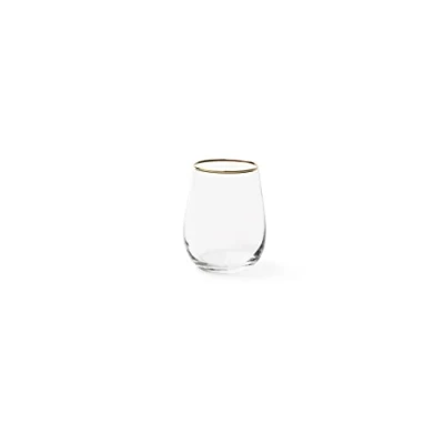 Immagine di Excelsa Gold Set 6 Bicchieri Acqua, Vetro Soffiato, Bordo Filo Oro, 470 ml