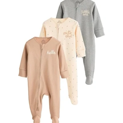 Immagine di Next TWO WAY ZIP 3 PACK Regular FIT Tutina per bambini, Taglia: 80, Neutral