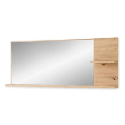 Immagine di Stella Trading BARI specchio da parete in stile rovere Artisan, certificato FSC, pratico con ripiano per corridoio e guardaroba, 148 x 60 17 cm (larghezza altezza profondità)