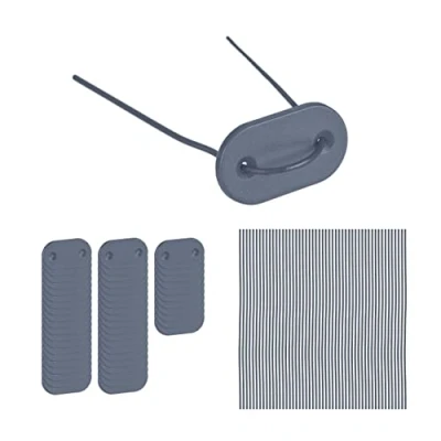 Immagine di Relaxdays Kit per Il Fissaggio Telo Frangivista, Set Piastre di Montaggio e 52 Aste in Filo Metallico, Grigio