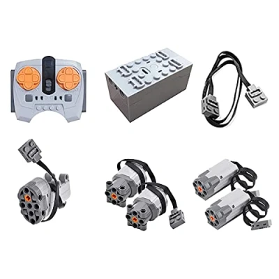 Immagine di Bybo Technical Power Functions, set di motori tecnici, scatola batteria, 8 pezzi, compatibile con Lego Technic