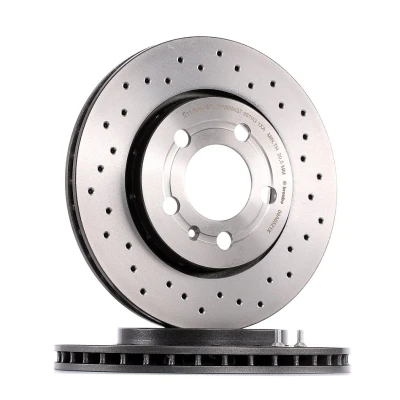 Immagine di BREMBO XTRA LINE 09.A652.1X Disco freno 256 22 5 perforato/ventilazione interna rivestito ad alto tenore di carbonio con bulloni/viti AUDI: TT Coupe