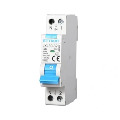 Immagine di ZOREI Interruttore Magnetotermico Differenziale, 1P+N 220V Da 1 Modulo DIN, RCBO 6kA 30mA C6 6A