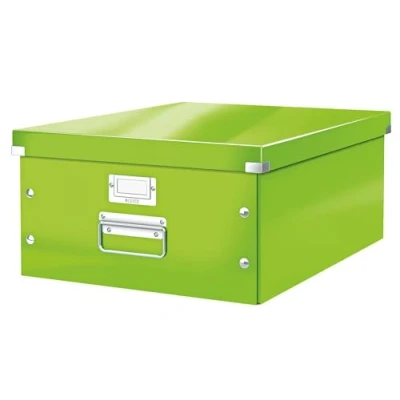 Immagine di Leitz Click &amp; Store WOW Scatola Archivio Grande, per Riporre e Trasportare Documenti A3 Oggetti di Grandi Dimensioni, Adatta a Casa Ufficio, Verde, 60454054