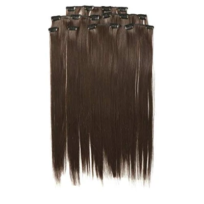Immagine di Prettyland statico libero lunga 7 pezzi Clip in Extension 50cm pezzo capelli lisci set di dei marrone 06