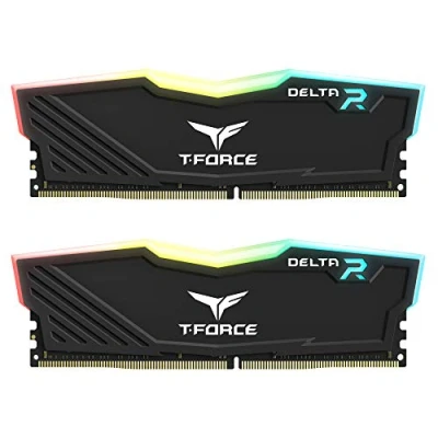 Immagine di TEAMGROUP Team T Force Delta RGB DDR4 Gaming Memory, 2 x 16 GB, 3200 Mhz, 288 Pin DIMM, Black