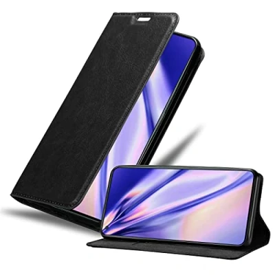 Immagine di Cadorabo Custodia Libro compatibile con OnePlus 8T in NERO di NOTTE Vani Carte, Funzione Stand e Chiusura Magnetica Portafoglio Cover Case Wallet Book Etui Protezione
