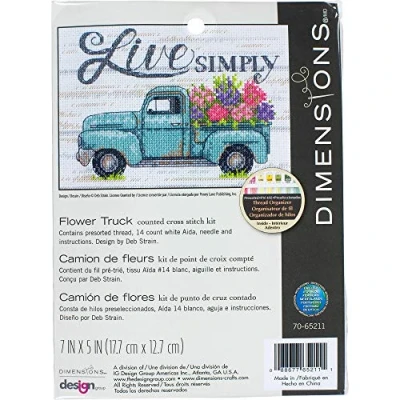 Immagine di Dimensions Kit punto croce per principianti in cotone 14 ct bianco Aida 17,8 x 12,7 cm