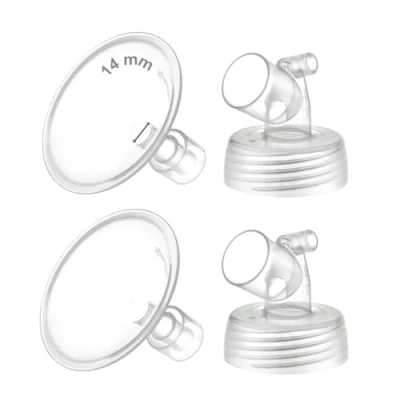 Immagine di 2X 14 mm Maymom due pezzi parti pompa collo largo per pompe Spectra S1/S2; Incluse flange a bocca larga; Flangia non originale..