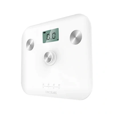 Immagine di Cecotec Surface Precision EcoPower 10100 Bilancia da bagno completa con pulsante, superficie in vetro temperato ad alta sicurezza, sensori di precisione, schermo LCD, bianco
