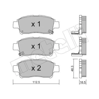Immagine di METELLI 22 0292 0 Kit pastiglie freno con segnalatore acustico usura TOYOTA: Yaris I Hatchback, DAIHATSU: Cuore 6