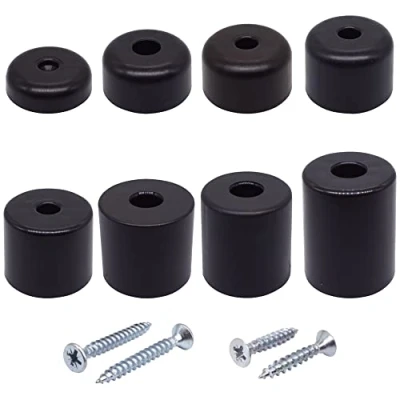 Immagine di SKIR&#039;CO 8 gambe per mobili in plastica nera, altezza 40 mm, piedini rotondi mobili, diametro 50 viti incluse