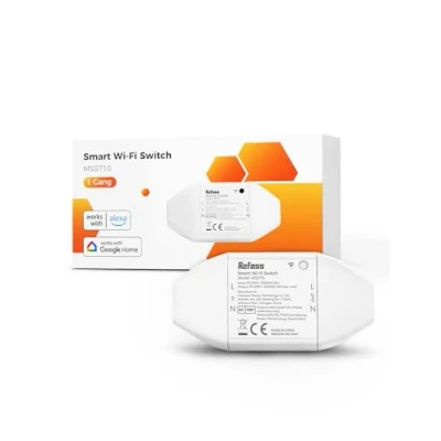 Immagine di Refoss Interruttore Intelligente WiFi DIY Lampadine 1 Gang Relè Switch, Compatibile con Alexa, Google Home, Controllo Remoto, Timer e Regolazione del Programma, 10A, Pezzo