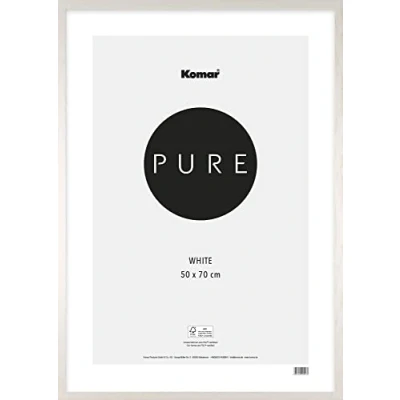 Immagine di Komar, Cornice portafoto in Legno Bianco, 50 x 70 cm, con Vetro Acrilico Altamente Trasparente