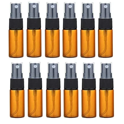 Immagine di Protable 12 flaconi da 10 ml, in vetro ambrato, ricaricabili, profumi, profumo, campioni, flaconcini per cosmetici viaggio e uscita, ambra, 10ml/0.34oz, moda