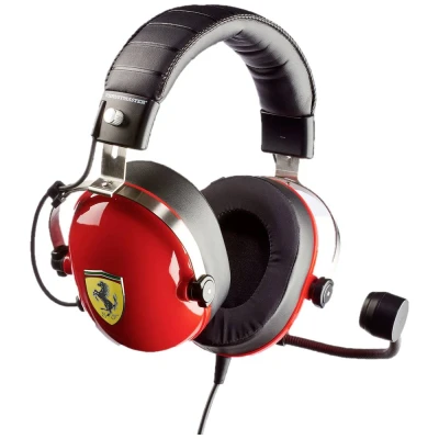 Immagine di Thrustmaster T.Racing Scuderia Ferrari Edition DTS Gaming Cuffie Over Ear via cavo Stereo Rosso headset con microfono, regolazione del volume, Muto