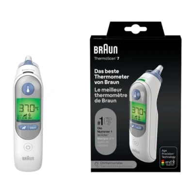 Immagine di Braun ThermoScan 7 Termometro auricolare, Tecnologia Age Precision, Display digitale con codifica a colori, Adatto neonati e bambini, Marchio #1 tra i dottori 1