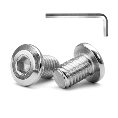 Immagine di MINHER M6 x 12mm 10Pcs Testa Piatta Esagono Incassato Viti Bulloni, Bulloni Per Mobili, Acciaio Inossidabile A2 V2A, Filettatura Completa (con Chiavi a Brugola)