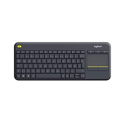 Immagine di Logitech K400 Plus Tastiera Wireless Touch TV, Facili Controlli Multimediali e Touchpad Integrato, Layout Tedesco QWERTZ Nero