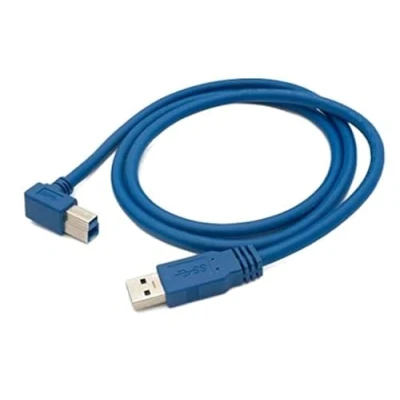 Immagine di SYSTEM S Cavo USB 3.0 da 1,8 m tipo B maschio A ad angolo in blu