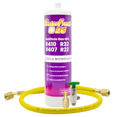 Immagine di Ralerfresh RS R410, R32, R407 e R22 refrigerante per condizionatore Tipo Split sostituto del Gas r32 condizionatori, Bottiglia + Tubo Adattatore