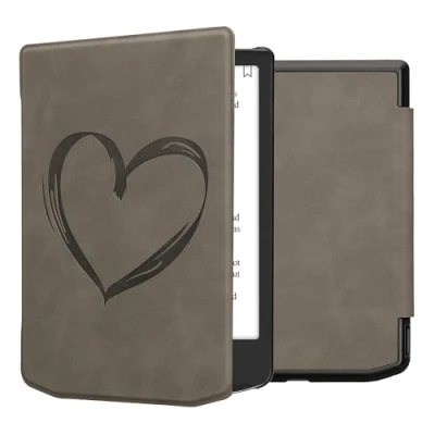 Immagine di kwmobile Custodia eReader Compatibile con Pocketbook Verse/Verse Pro/Verse Color/Vivlio Light/Light HD Cover eBook Reader Flip Case Magnetica Pelle PU Cuore