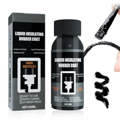 Immagine di HASAIKA® Nastro Isolante Liquido, Colla per Elettrico, Ignifuga Resistente Alle Alte Temperature (Nero)