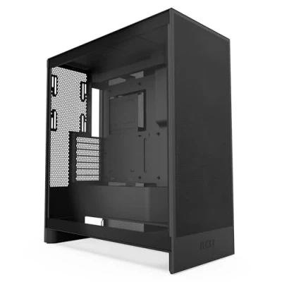 Immagine di NZXT H7 Flow Case Airflow ATX mid tower 3 ventole 120mm sul fondo per raffreddare la GPU anteriori Supporto anteriore radiatore da 420mm Gestione cavi Nero
