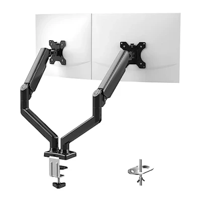 Immagine di GRIFEMA GB2003 2 Supporto per Doppio Monitor Schermo Computer da 13 32 Pollici, Braccio con Molla a Gas, Regolabile in Altezza, Capacità di Carico 9 kg, VESA 75x75/100x100, Nero