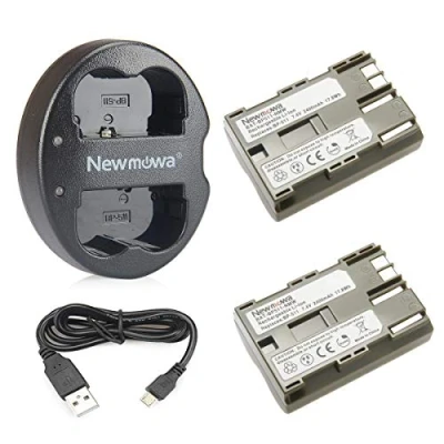 Immagine di Newmowa BP 511 Batteria (confezione da 2) e Doppio Caricatore USB per Canon 511A EOS 5D 10D 20D 30D 40D 50D Rebel 1D D60 300D D30 Kiss Powershot G5 Pro 1 G2 G3 G6 G1 Pro90