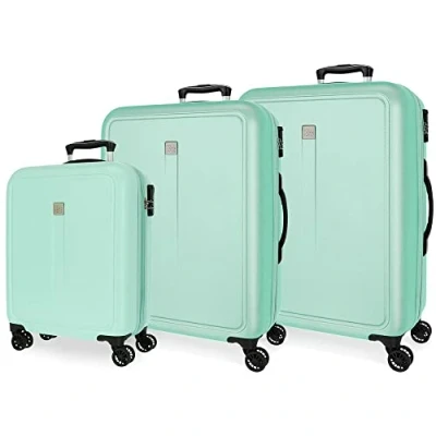 Immagine di Roll Road Cambogia set di valigie verde 55/68/78 cm Rigida ABS Chiusura a combinazione laterale 217 L 11,06 kg 4 ruote doppie equipaggiamento mano