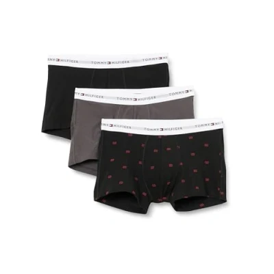 Immagine di Tommy Hilfiger Signature 3P Trunk Print Culotte, Uomo, Taglia: Large, Black dk ash pink flag