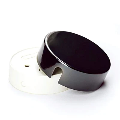 Immagine di ORION LIGHTSTYLE Set di scatola derivazione con 3 pin soffitto baldacchino giunzione rosetta copertura nero lucido