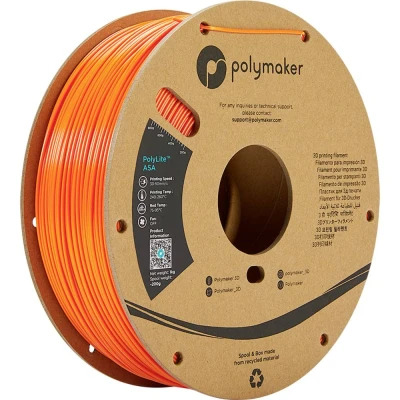 Immagine di Polymaker PF01007 Orange Filamento per stampante 3D ASA resistente ai raggi uv, agli agenti atmosferici, al calore, urti