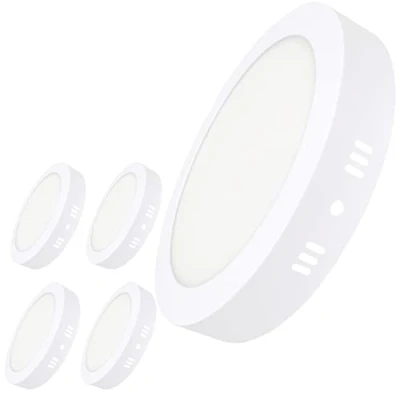 Immagine di LED ATOMANT Confezione da 5 Plafoniera Soffitto Rotonda 220mm, 28W, Colore Bianco Caldo (3000K), 2500 Lumens, Driver incluso