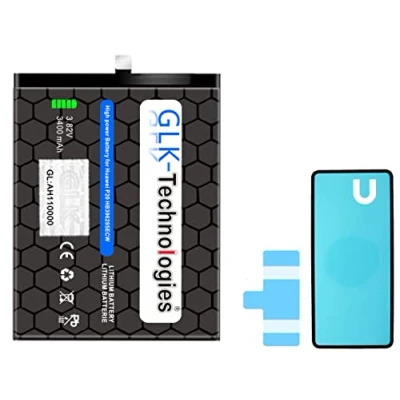 Immagine di Batteria di ricambio ad alta potenza, compatibile con Huawei P20 / Honor 10 GLK Technologies Battery accu 3400 mAh incl. 2 nastri adesivi