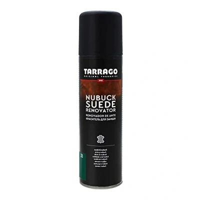 Immagine di Tarrago Rinnovatore in pelle scamosciata nabuk 250 ml Spray impermeabilizzante per scarpe, calzature, borse, tessuti, camoscio e Protegge da acqua pioggia (verde scuro 33)