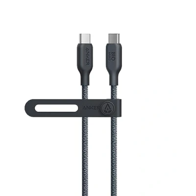 Immagine di Anker Cavo di ricarica USB C a 543 (240 W, 90 cm), 2.0 in nylon biologico per iPhone 15, MacBook Pro 2020, iPad Air 4, Samsung Galaxy S22 e altro ancora, colore: nero