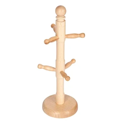 Immagine di KC BLUE KitchenCraft Porta Tazze ad Albero in Legno di Faggio, 11,5 x 32,5 cm